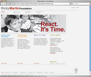 Ricky Martin Foundation Homepage Screenshot