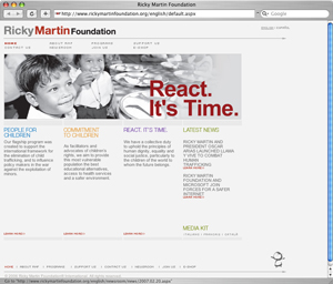 Ricky Martin Foundation Homepage Screenshot